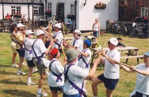 Cyclo-dancers at the White Lion - with Pete Bones in the maillot jaune